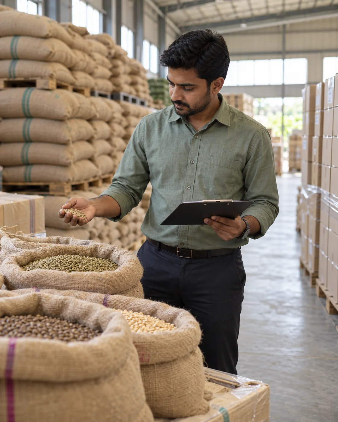 Quality inspection of agricultural goods before export
